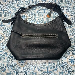Dooney & Bourke Hobo Pebbled Black Leather Shoulder Bag Purse Vintage